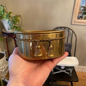 Brass Trinket Bucket With Tassels